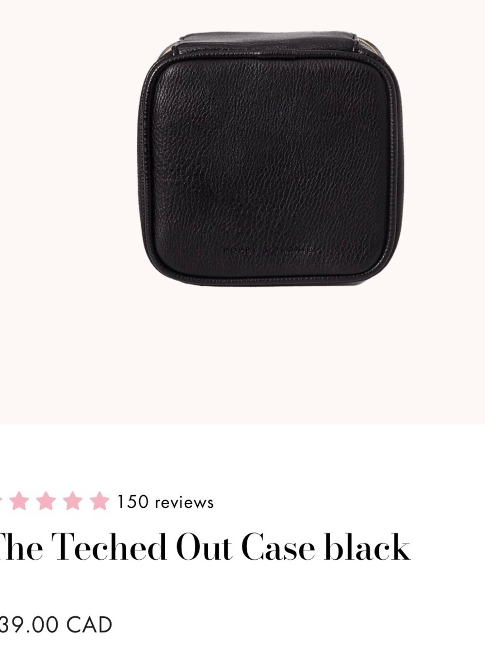 Poppy & Peonies Black Mini Tech Case